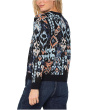 Petite Long Sleeve Crew Neck Dropped Shoulder Jacquard Sweater