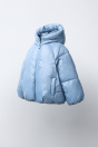 Zara ПАЛЬТО НА ПОДКЛАДКЕ С ПРОРЕЗИНЕННЫМ ВНЕШНИМ ВИДОМ, ВОДООТТАЛКИВАЮЩИЙ синий
