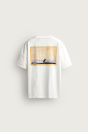 Zara Футболка С ФОТОПЕЧАТЬЮ PUKAS SURF X кремового цвета