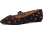 The Greta Double-Strap Ballet Flat in Eyelet-Embellished Leather