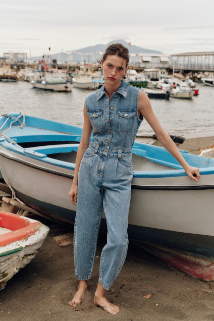 Zara Z1975 ДЖИНСОВЫЙ КОМБИНЕЗОН НА ВОЗДУШНОЙ ПОДУШКЕ 507703419-427-1