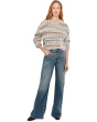 Fawn Open Stitch Stripe Pullover