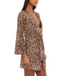 Safari Leopard Stretch Mesh Tie Front Tunic