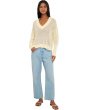 Linen Arline V-neck Pullover- Finer Count