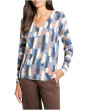 Brushstrokes Waffle V-neck Sweater