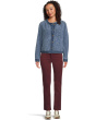 Perforated Tweed Crop Denim Jacket