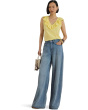 Petite Ruffle-Trim Slub Jersey Sleeveless Top