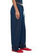Denim Embroidered-Hem Pull-On Pants