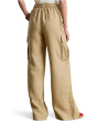 Linen Wide-Leg Cargo Pants