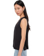 Sleeveless V-neck Woven-to-knit Top