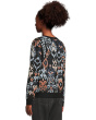 Long Sleeve Crew Neck Dropped Shoulder Jacquard Sweater