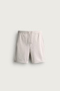 Zara УДОБНЫЕ ШОРТЫ-БЕРМУДЫ РЕГУЛЯРНОЙ ПОСАДКИ кремового цвета / мелированные