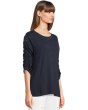 Enzyme Wash Jersey - Crew Neck Ruched Sleeve Tee