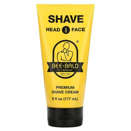Bee Bald, Shave Head & Face, крем для бритья премиального качества, 177 мл (6 жидк. унций)