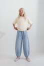 Zara ПЛАВНЫЕ СИНИЕ ДЖИНСЫ-ВОЗДУШНЫЕ ШАРЫ НА РЕЗИНКЕ