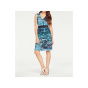 Designer-Druckkleid, aqua