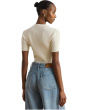 Rib-Knit Short-Sleeve Polo Sweater