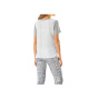 Designer-Shirt m. Chiffon, grau-offwhite