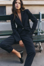 Zara Темно-синие БРЮКИ В ПОЛОСКУ