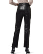 Nico Mid-Rise Straight Ankle w/ Slit Hem in Coated Black Beauty