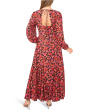 V-Neck Balloon Sleeve Printed Maxi Dress