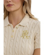Cable-Knit Cotton Polo Sweater