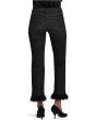 Marilyn Straight Ankle Feather Trim Jeans in French Nightfall