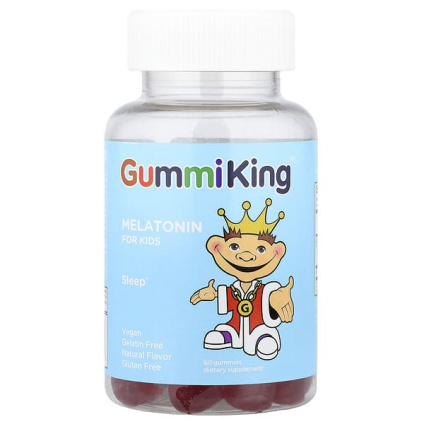 GummiKing, мелатонин для детей, со вкусом клубники, 1 мг, 60 жевательных мармеладок