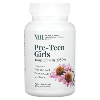 Michaels Health, Pre-Teen Girls, ежедневные поливитамины, 120 вегетарианских таблеток