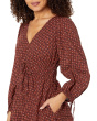 Arianne - Print Long Sleeve Tie Midi Dress - Cotton Seersucker