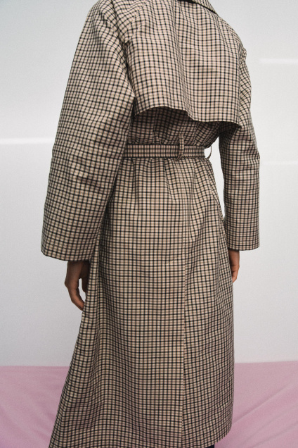 Zara НЕГАБАРИТНЫЙ ПЛАЩ В КЛЕТКУ ZW COLLECTION 496387702-714-2