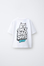 Zara ДЕТСКАЯ ФУТБОЛКА RIPNIDIP X С РЕЛЬЕФНЫМ ЛОГОТИПОМ Белый?