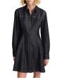 Seamed Shirt Mini Dress In Rinse