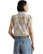 Floral Ruffle-Trim Georgette Shirt