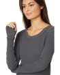 Washed Cotton Modal Thermal Long Sleeve Crew Neck Tee