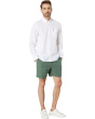 Long Sleeve Regular Fit Linen Button-Down with Front Pocket