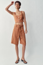Zara ДЛИННЫЕ ШОРТЫ-БЕРМУДЫ С ПОЯСОМ ЦВЕТА меди