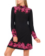 Mock Neck Border Print Dress
