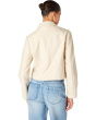 Cropped Shirt Jacket With Pocket And Gold Button Detail