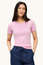 C&A Футболка с V-образным вырезом - Slim Fit - в тонкую полоску 2252702 розовая
