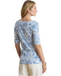 Paisley Stretch Cotton Boatneck Tee