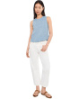 Embroidered Shell Top in 100% Linen