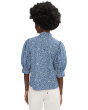 Chambray Short Sleeve Hidden Placket Top