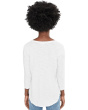 3/4 Sleeve V-Neck Tee with Curved Hem