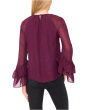 Tiered Sleeve Front Keyhole Blouse