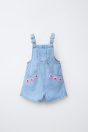 Zara ДЖИНСОВЫЙ КОМБИНЕЗОН С ВЯЗАНЫМИ КРЮЧКОМ ЦВЕТАМИ 500711324-400-18