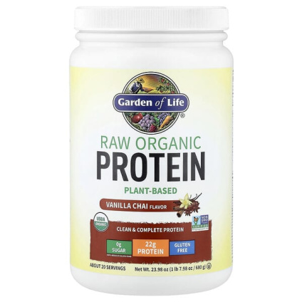 Garden of Life, необработанный органический протеин, со вкусом ванильного чая, 680 г (1 фунт, 7,98 унции)