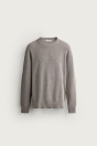 Zara ТРИКОТАЖНЫЙ СВИТЕР ЛЕВОЙ ВЯЗКИ В строгом сером цвете