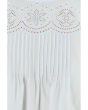 Embroidered Pintuck High-Neck Top