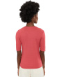 Double Layer V-Neck 1/2 Sleeve Rib Knit Top